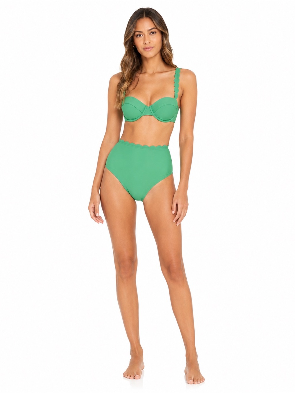 2 pc Set Rhode x Target Scalloped Underwire High Waisted Bikini Swim Set